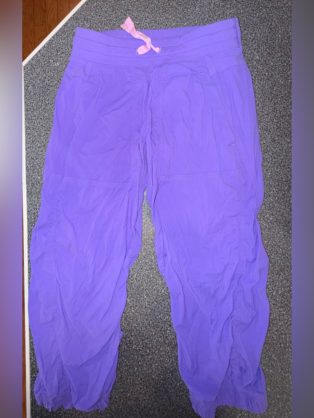 Ivivva Girls Lavender Jogger Pants with Pink Drawstring Size 12
